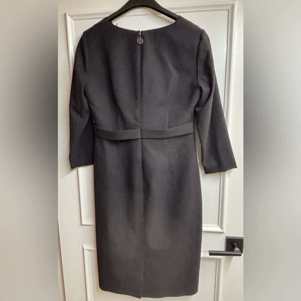 Elie Tahari Black faux wrap front dress. - Picture 3 of 6